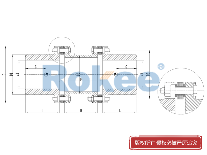 RLMD標(biāo)準(zhǔn)雙節(jié)小型膜片聯(lián)軸器,金屬膜片聯(lián)軸器廠家,金屬膜片聯(lián)軸器生產(chǎn)廠家